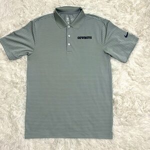 Dallas Cowboys Nike Dri-FIT NFL Team Apparel Polo Shirt Men’s Small Gray Stripe